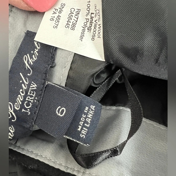 J. CREW Black Pencil Skirt Size 6 - Picture 5 of 6